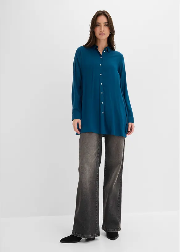 Longbluse aus reiner Viskose, bonprix
