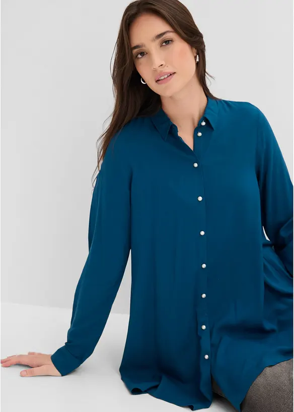 Longbluse aus reiner Viskose, bonprix