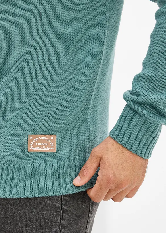 Gilet en grosse maille &agrave; col montant, bonprix