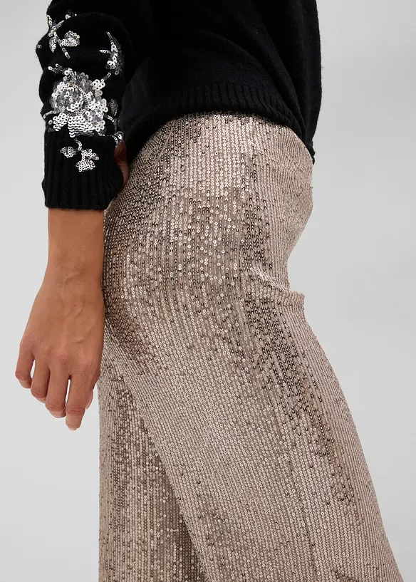 Paillettenhose mit Bequembund, bonprix