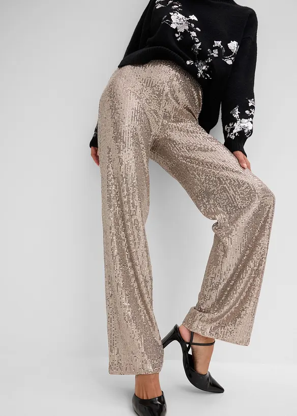Paillettenhose mit Bequembund, bonprix