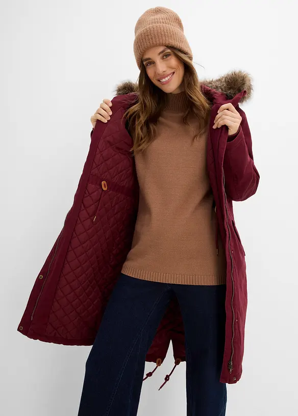 Parka longue et rembourr&eacute;e, bonprix