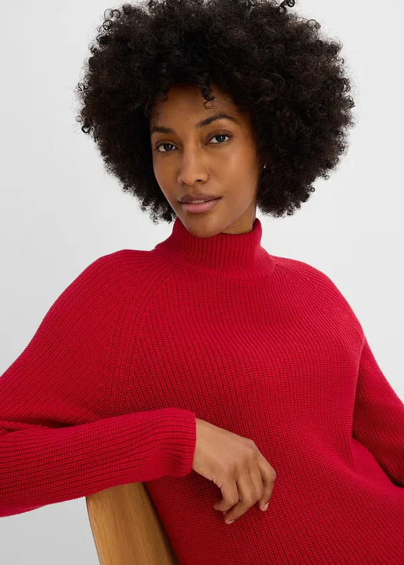 Pull en maille c&ocirc;tel&eacute;e 100% coton, bonprix