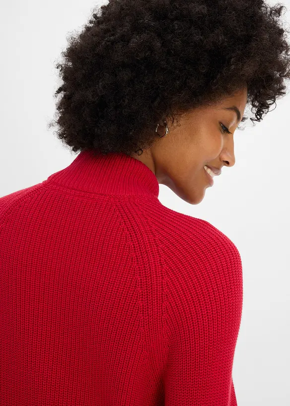Pull en maille c&ocirc;tel&eacute;e 100% coton, bonprix