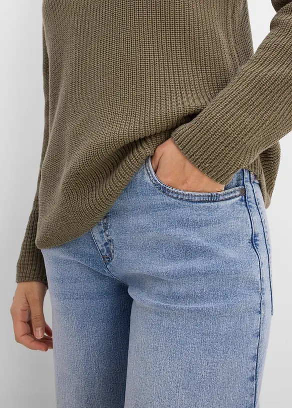 Pull en maille c&ocirc;tel&eacute;e 100% coton, bonprix