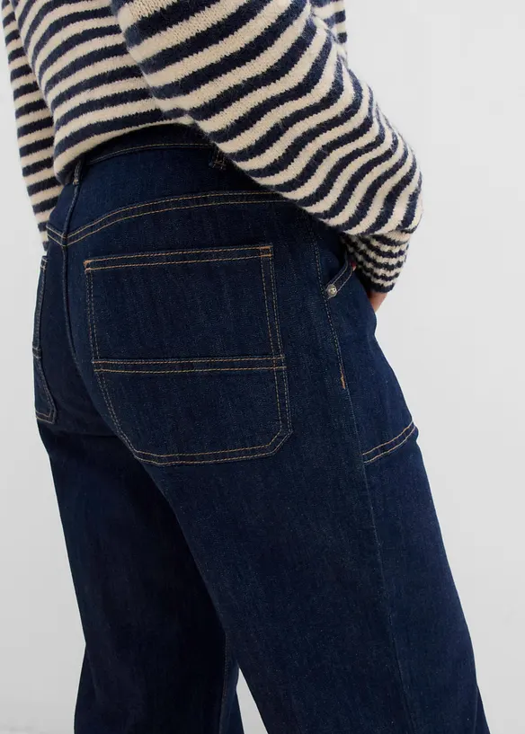 Jean Wide Leg taille mi-haute avec poches plaqu&eacute;es, bonprix