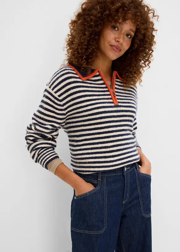 Jean Wide Leg taille mi-haute avec poches plaqu&eacute;es, bonprix