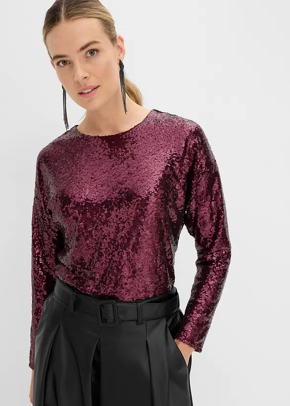 Pailletten-Langarmshirt, bonprix