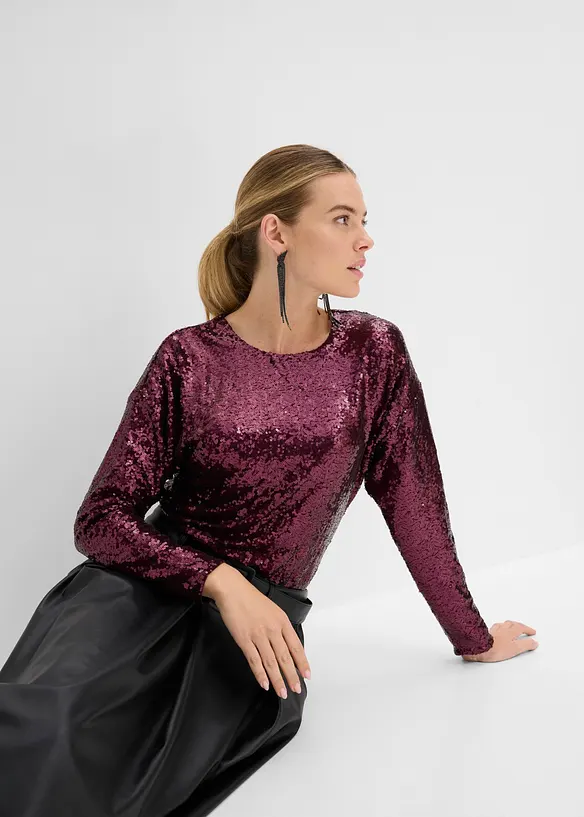Pailletten-Langarmshirt, bonprix