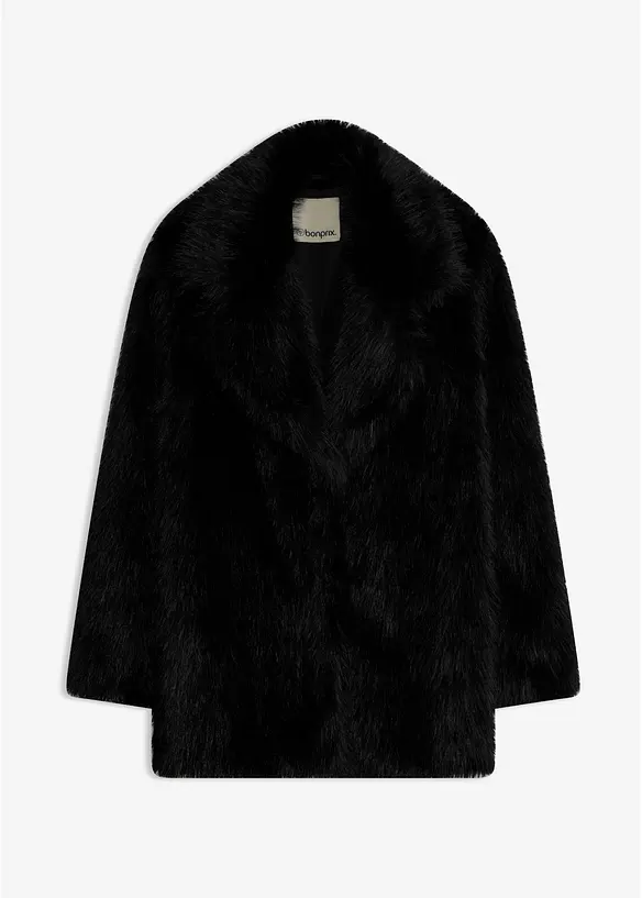 Oversized Fellimitat-Jacke, bonprix