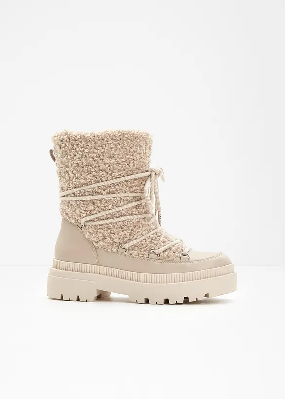Boots fourr&eacute;es &agrave; lacets, bonprix