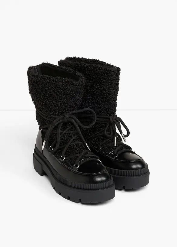 Boots fourr&eacute;es &agrave; lacets, bonprix