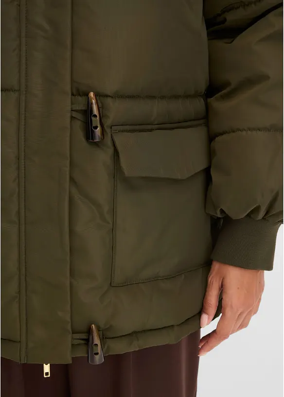 Doudoune avec col en peluche amovible, bonprix