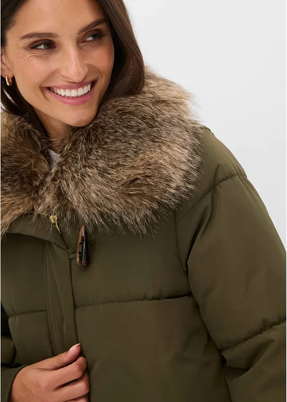 Doudoune avec col en peluche amovible, bonprix