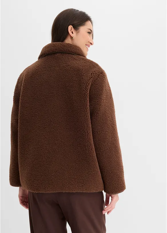 Veste en sherpa avec poches plaqu&eacute;es, bonprix