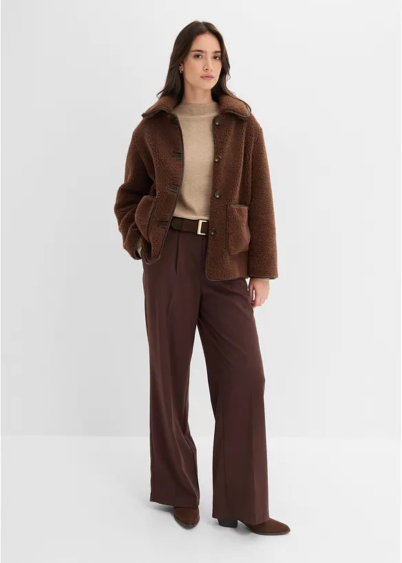 Veste en sherpa avec poches plaqu&eacute;es, bonprix