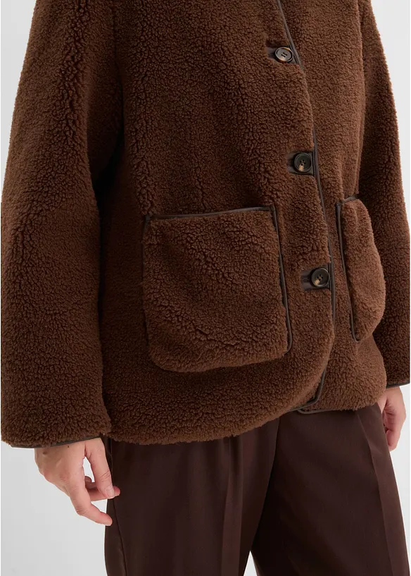 Veste en sherpa avec poches plaqu&eacute;es, bonprix