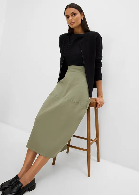Jupe en twill avec poches, bonprix