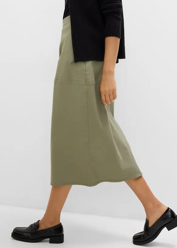 Jupe en twill avec poches, bonprix