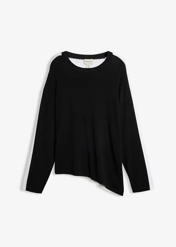 Pull asym&eacute;trique en viscose majoritaire, bonprix