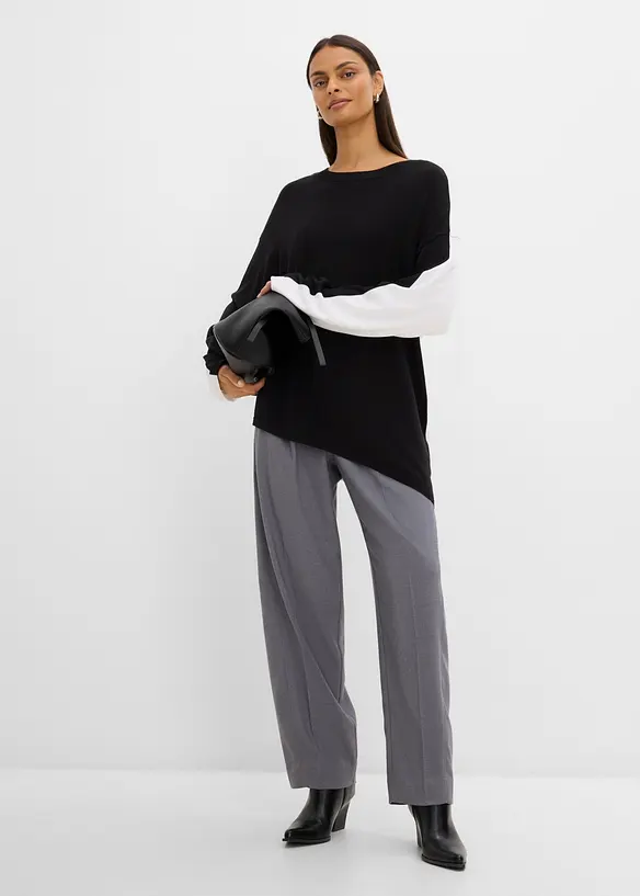 Pull asym&eacute;trique en viscose majoritaire, bonprix