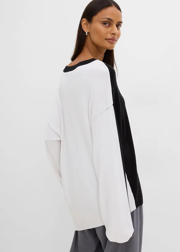 Pull asym&eacute;trique en viscose majoritaire, bonprix