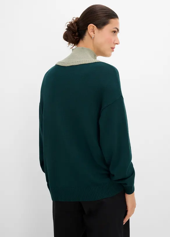 Pull doux &agrave; col chemin&eacute;e, viscose majoritaire, bonprix