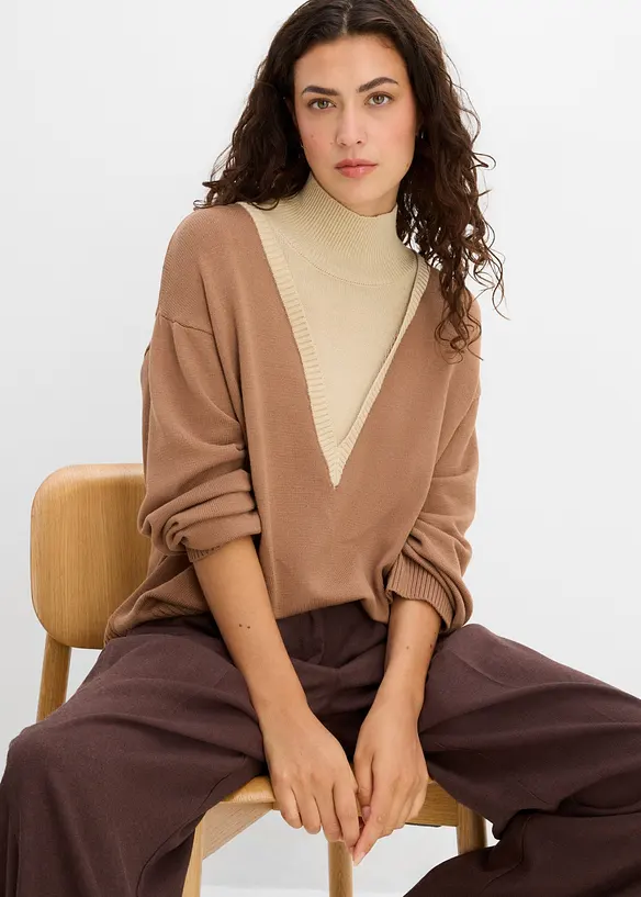 Rollkragenpullover aus softem Viskose-Mix, bonprix