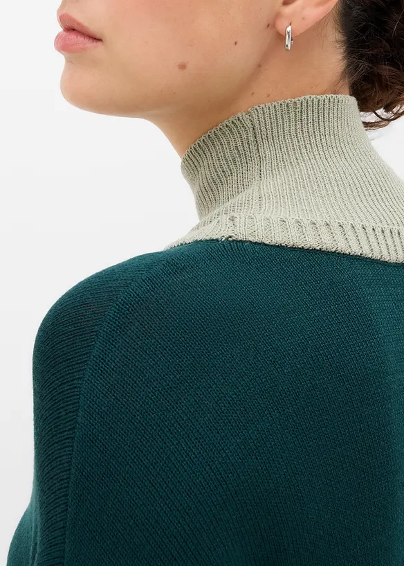 Pull doux &agrave; col chemin&eacute;e, viscose majoritaire, bonprix