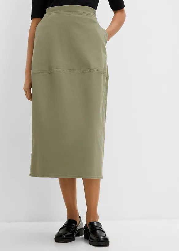 Jupe en twill avec poches, bonprix