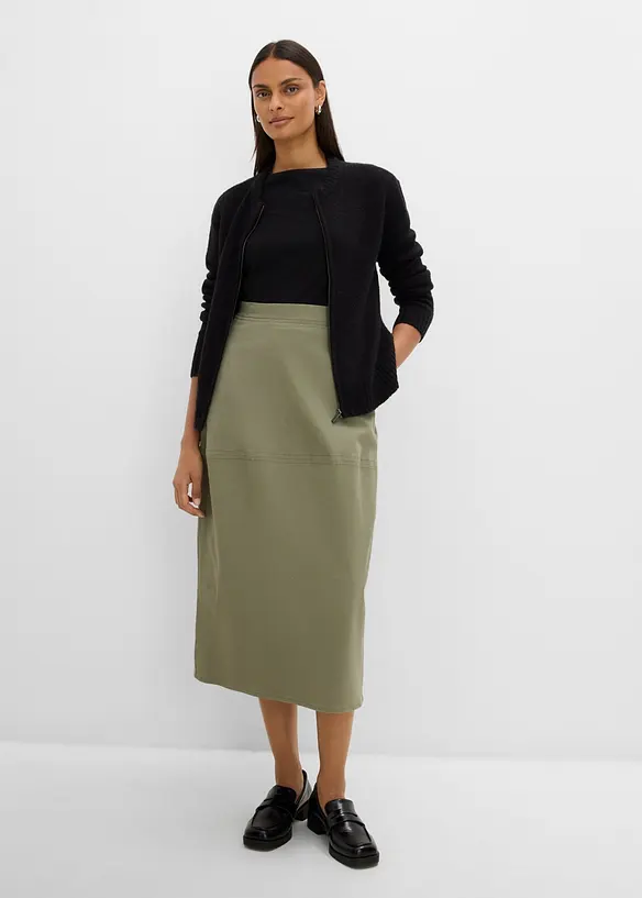 Jupe en twill avec poches, bonprix