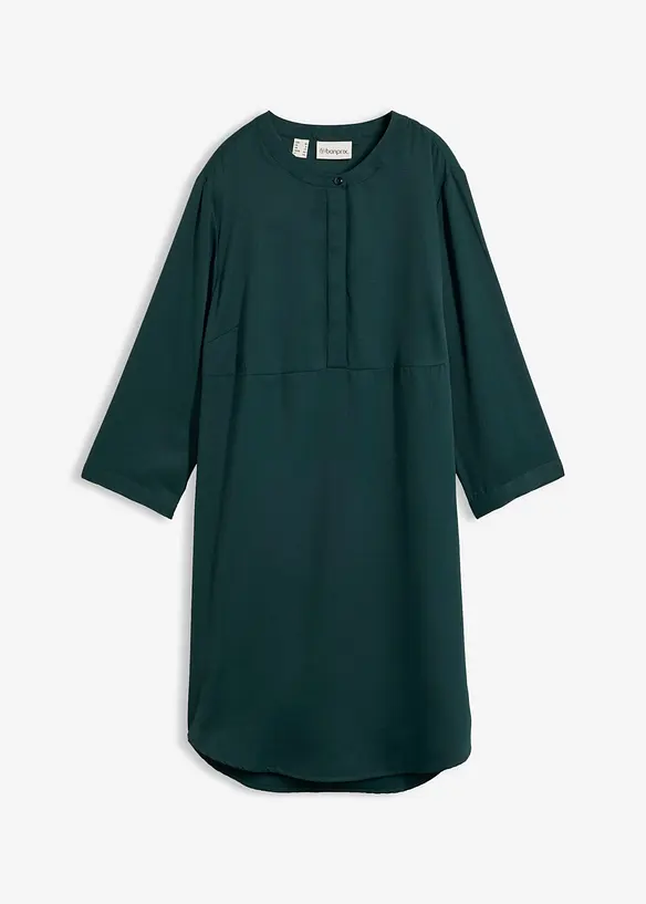 Robe &agrave; col rond et petite patte boutonn&eacute;e, bonprix