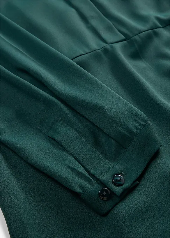 Robe &agrave; col rond et petite patte boutonn&eacute;e, bonprix