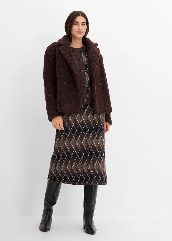 Jupe en maille avec motif &agrave; losanges, bonprix
