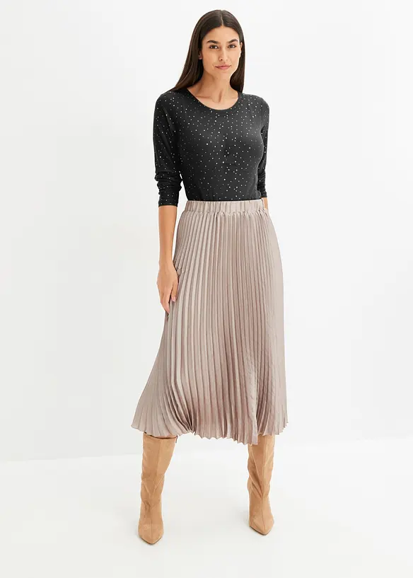 Langarmshirt mit Glitzerapplikationen, bonprix
