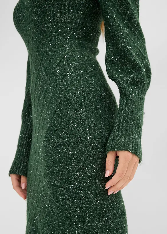 Robe en maille &agrave; sequins, bonprix