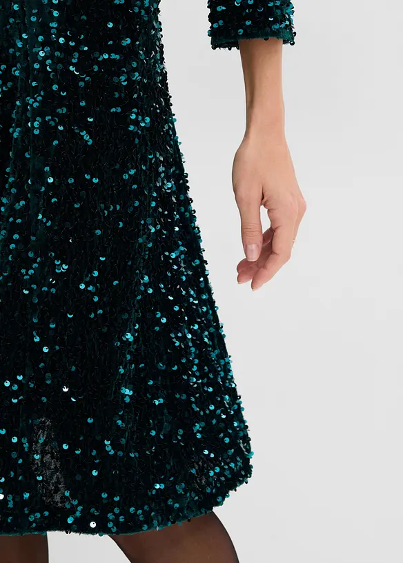 Ausgestelltes Paillettenkleid, bonprix
