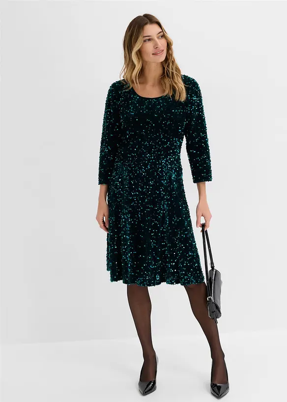 Ausgestelltes Paillettenkleid, bonprix