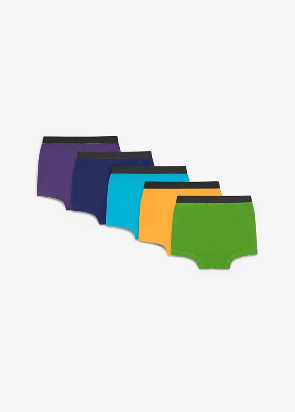 Lot de 5 boxers en coton doux, bonprix