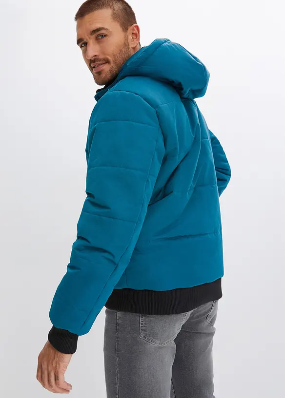 Winter-Steppjacke in Blousonform mit Kapuze, bonprix