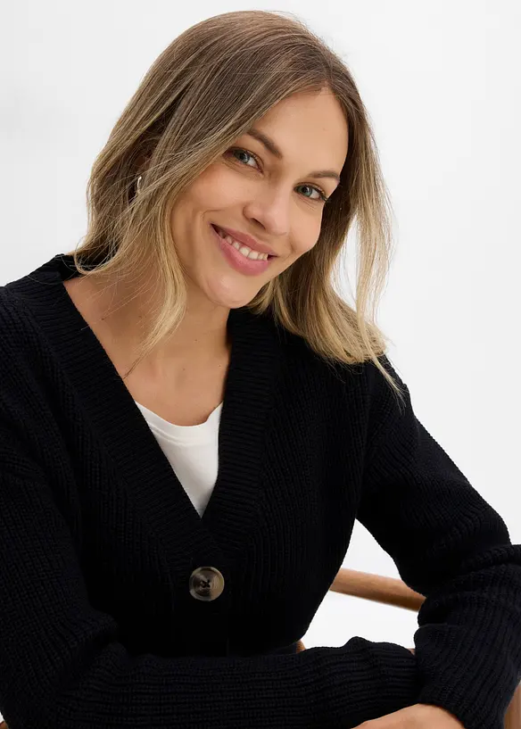Grobstrickjacke aus reiner Baumwolle, bonprix