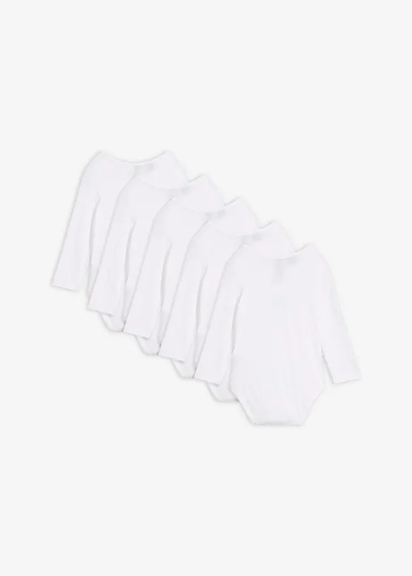Langarmbody aus reiner Bio-Baumwolle (5er-Pack), bonprix