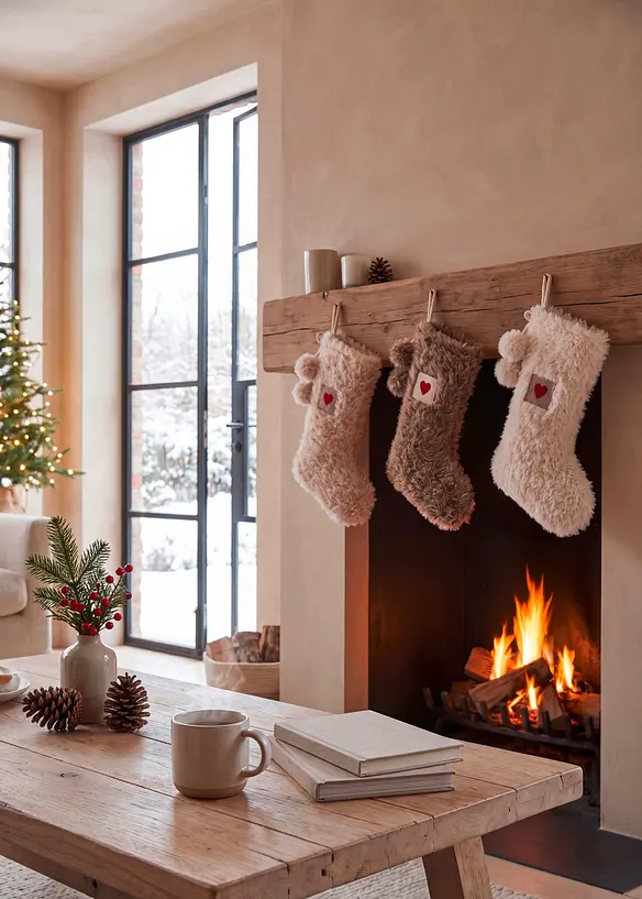 Objet d&eacute;co Chaussettes de No&euml;l (3&nbsp;pces), bonprix