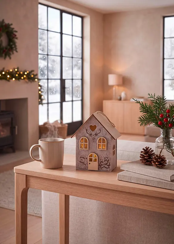 Objet d&eacute;co LED maison de No&euml;l, bonprix