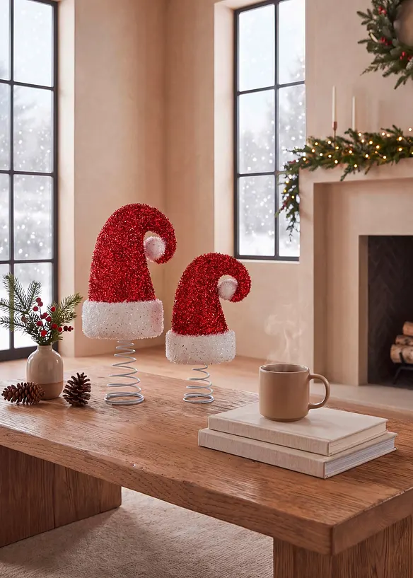 Objet d&eacute;co bonnets de No&euml;l (ens. 2 pces), bonprix