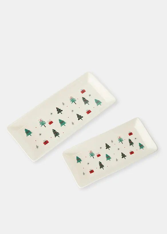Servierplatten mit weihnachtlichem Motiv (2-tlg. Set), bonprix