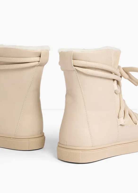 Boots fourr&eacute;es &agrave; lacets, bonprix
