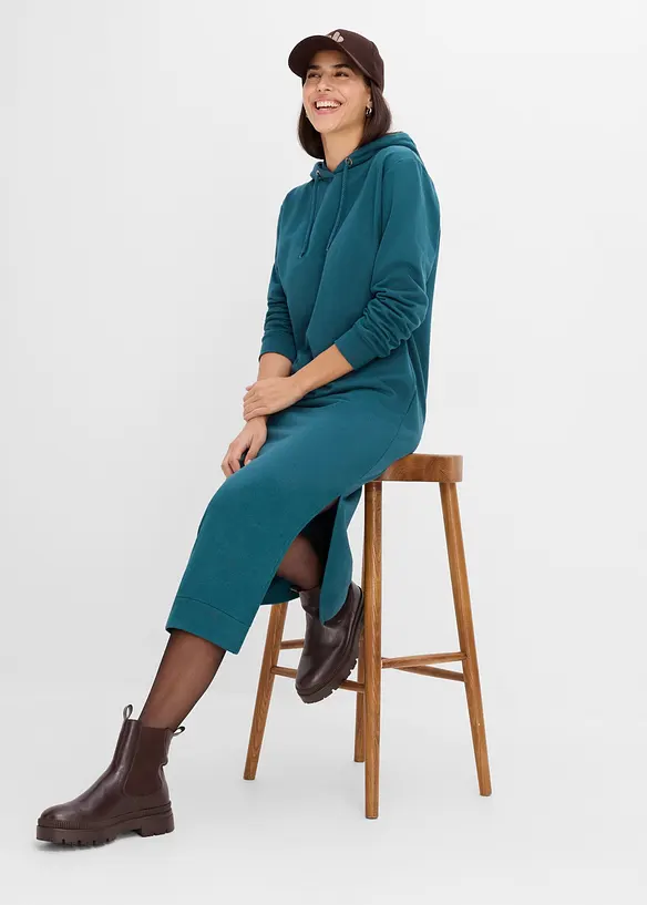 Robe sweat &agrave; capuche, bonprix