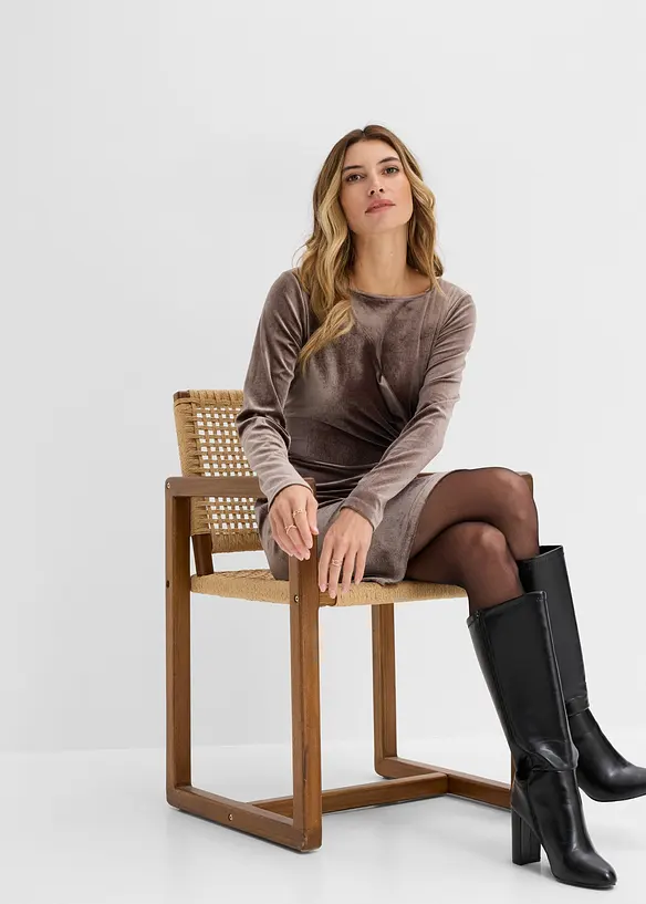 Jerseykleid aus softem Samt, bonprix