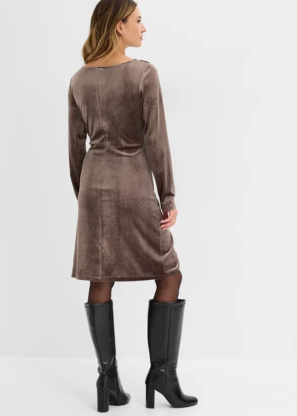 Jerseykleid aus softem Samt, bonprix